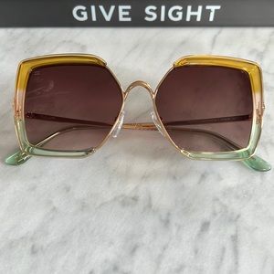 TOMS Tulum Bright Gold Triple Lamination/Gold/Brown Gradient Sunglasses.